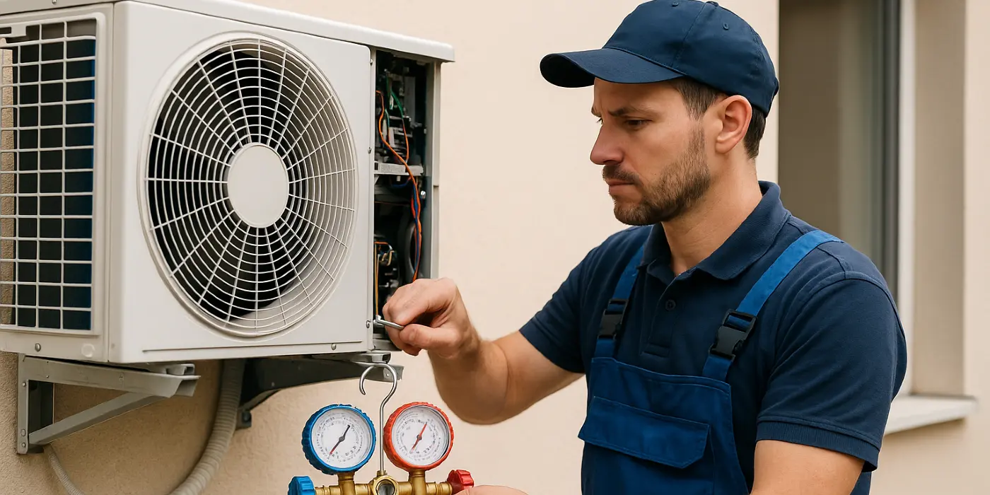 a male air conditioning technician checking an ac unit from Air Conditioning Repair West Lake in West Lake Hills, TX Air Conditioning Technician near me
