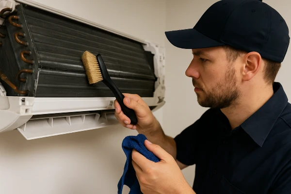 an air conditioning technician cleaning the coils of an AC unit from Air Conditioning Repair West Lake in West Lake Hills, TX - Heating Contractors an air conditioning technician cleaning the coils of an AC unit from Air Conditioning Repair West Lake in West Lake Hills, TX - Heating Contractors