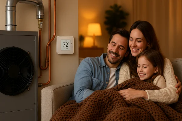 a family cuddling on the couch next to the house furnace from Air Conditioning Repair West Lake in West Lake Hills, TX - HVAC Replacement a family cuddling on the couch next to the house furnace from Air Conditioning Repair West Lake in West Lake Hills, TX - HVAC Replacement