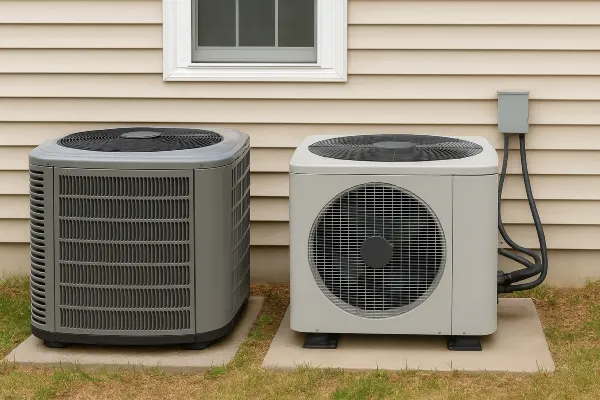 2 AC units outside the house on a concrete slabs next to each other from Air Conditioning Repair West Lake in Round Rock, TX - Round Rock TX 2 AC units outside the house on a concrete slabs next to each other from Air Conditioning Repair West Lake in Round Rock, TX - Round Rock TX